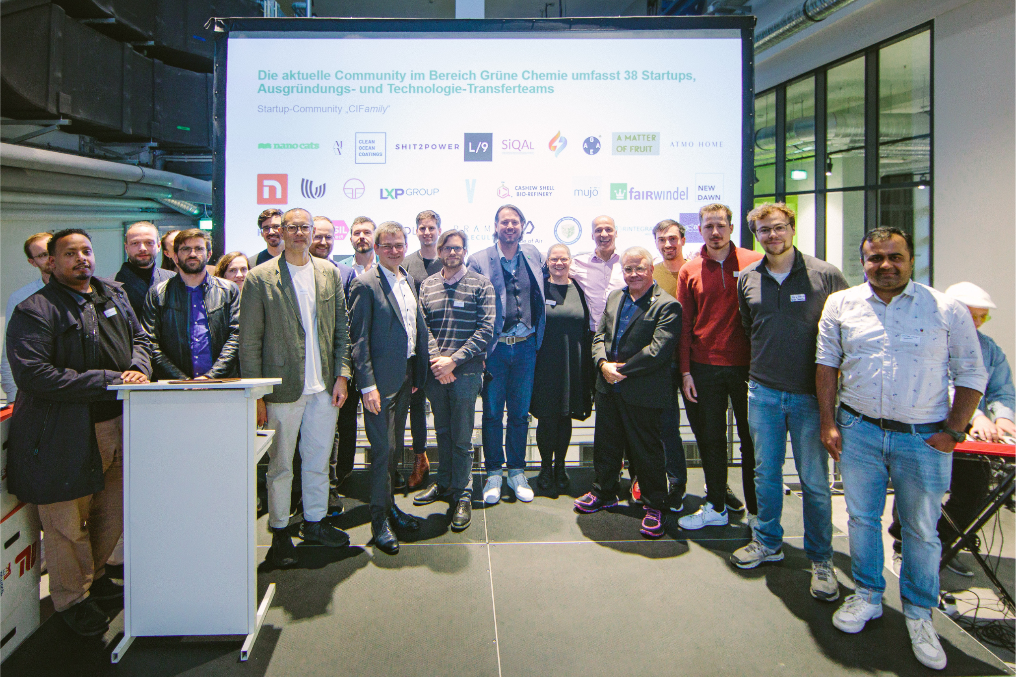 Photo of stakeholders at the greenCHEM kickoff event and GCC signing celebration in Berlin.