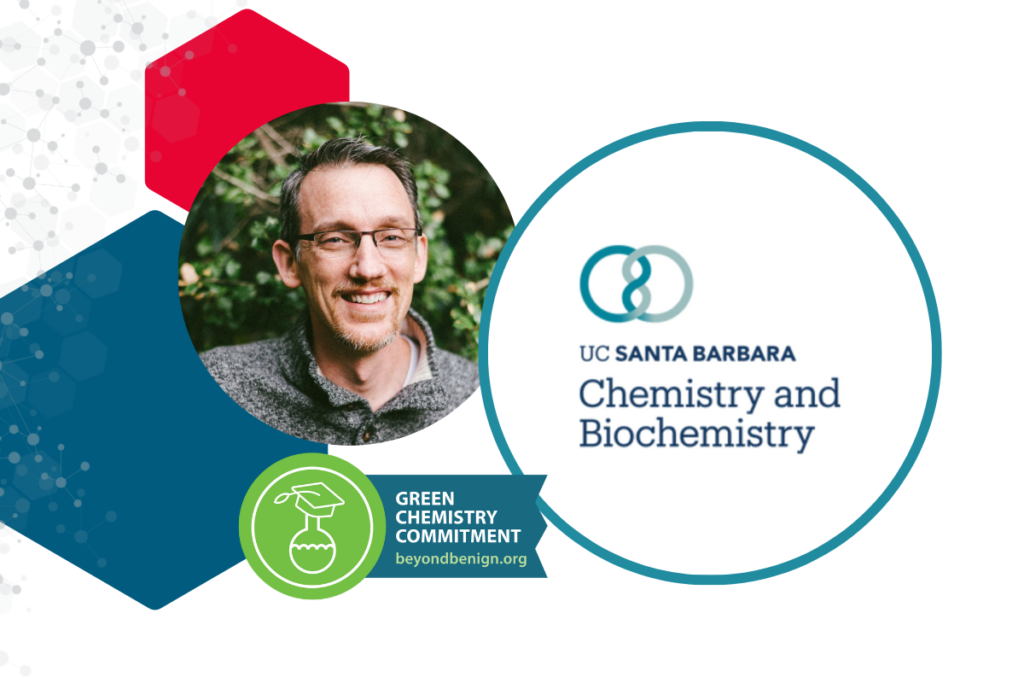 Graphic features Chemistry Lecturer Morgan Gainer of UC Santa Barbara. 