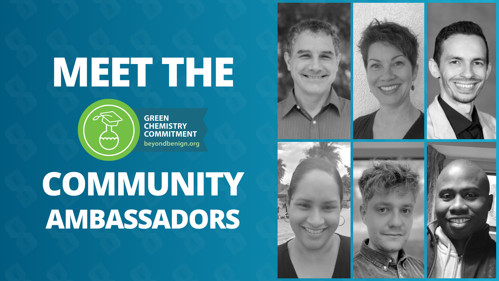 Graphic that reads, "Meet the Green Chemistry Commitment Community Ambassadors"